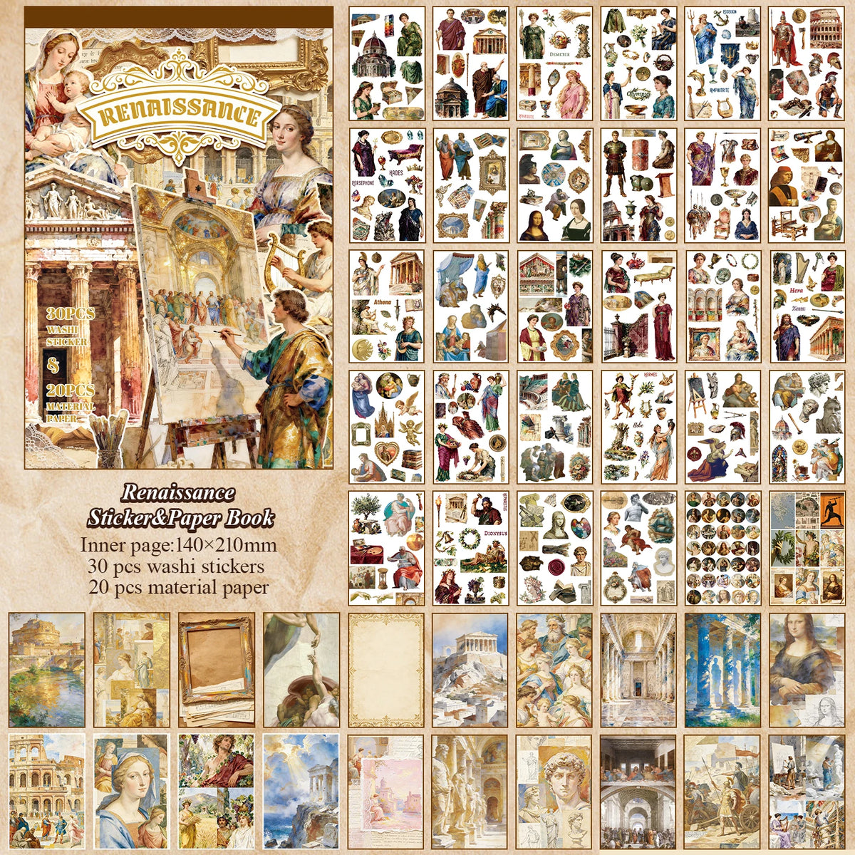 Renaissance Gallery 50-Sheet Sticker Book - product view 7