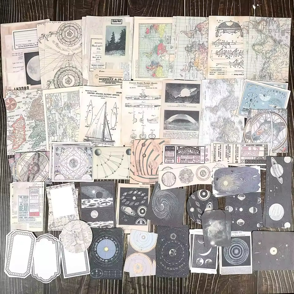 Astrology ephemera kit galaxy illustration papers