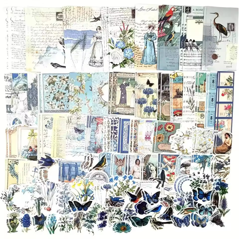 Botanical and nature ephemera kit vintage papers and stickers