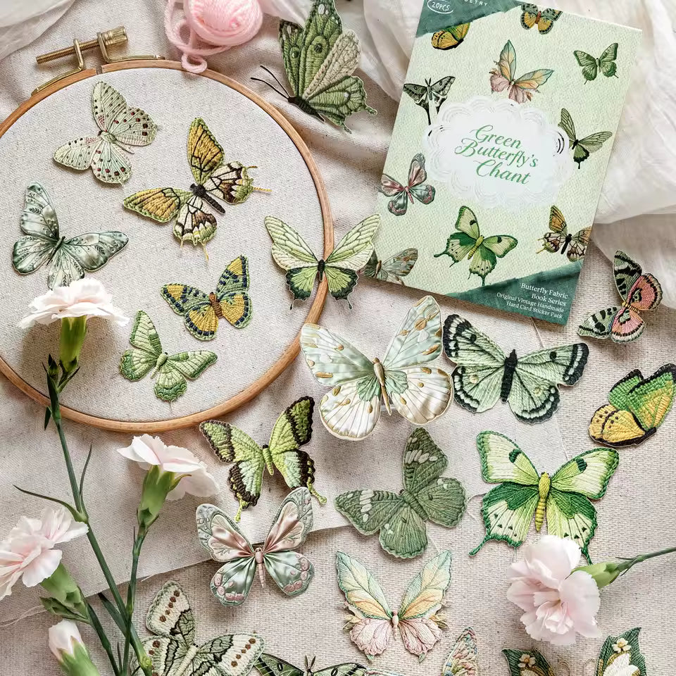 Butterfly Cabinet 20-Piece Vintage Sticker Pack