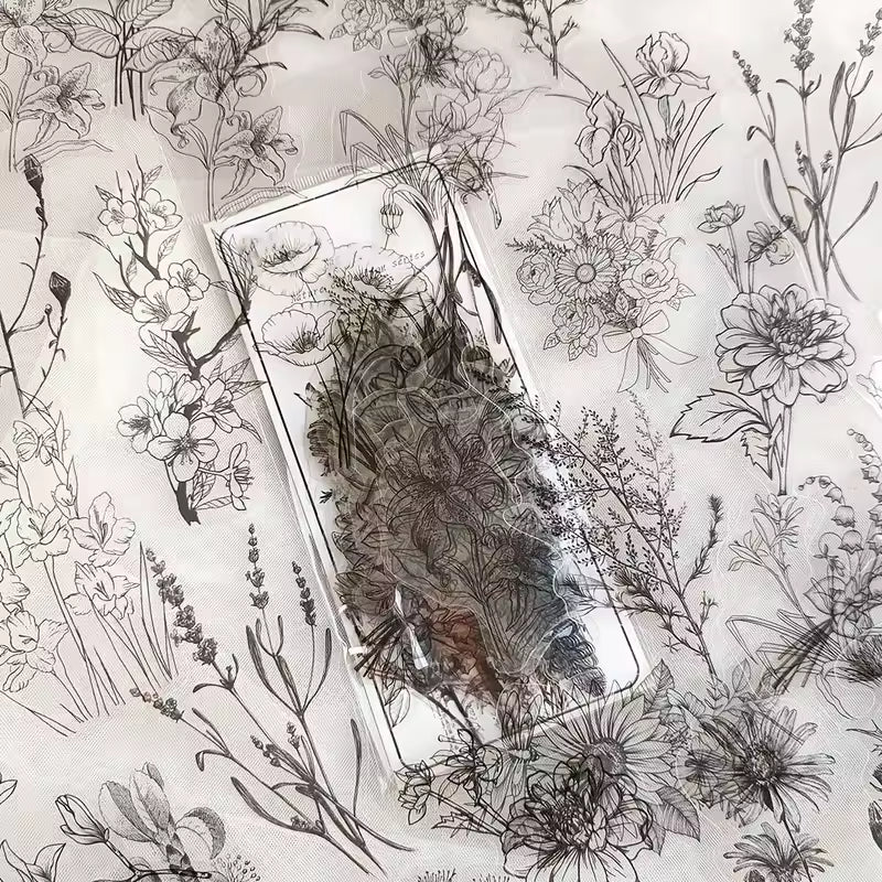 Meadow Sketches 40-Piece Floral Sticker Pack