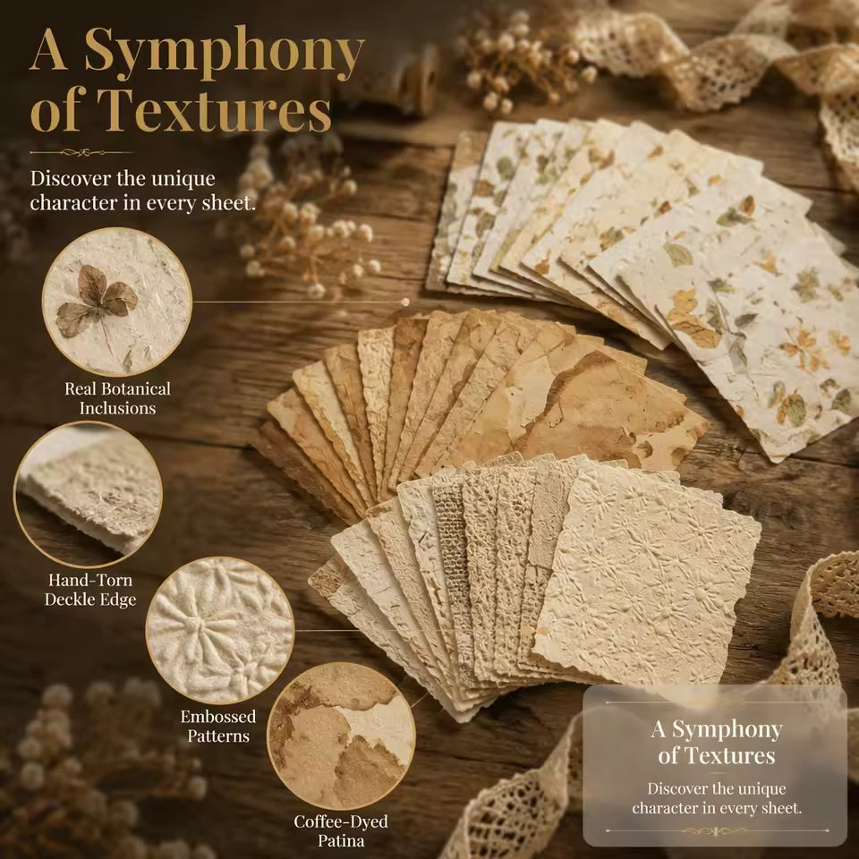 Paper sheets used in a junk journal