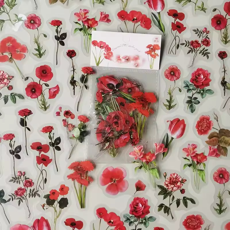 Woodland Botanicals 40-Piece Transparent Sticker Pack