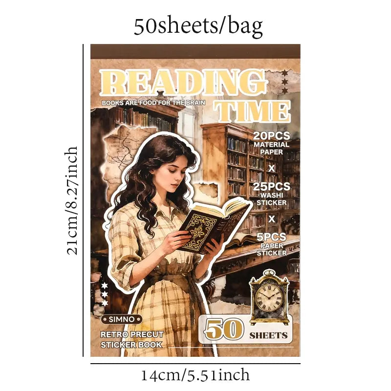 Reading Time sticker and paper assortment