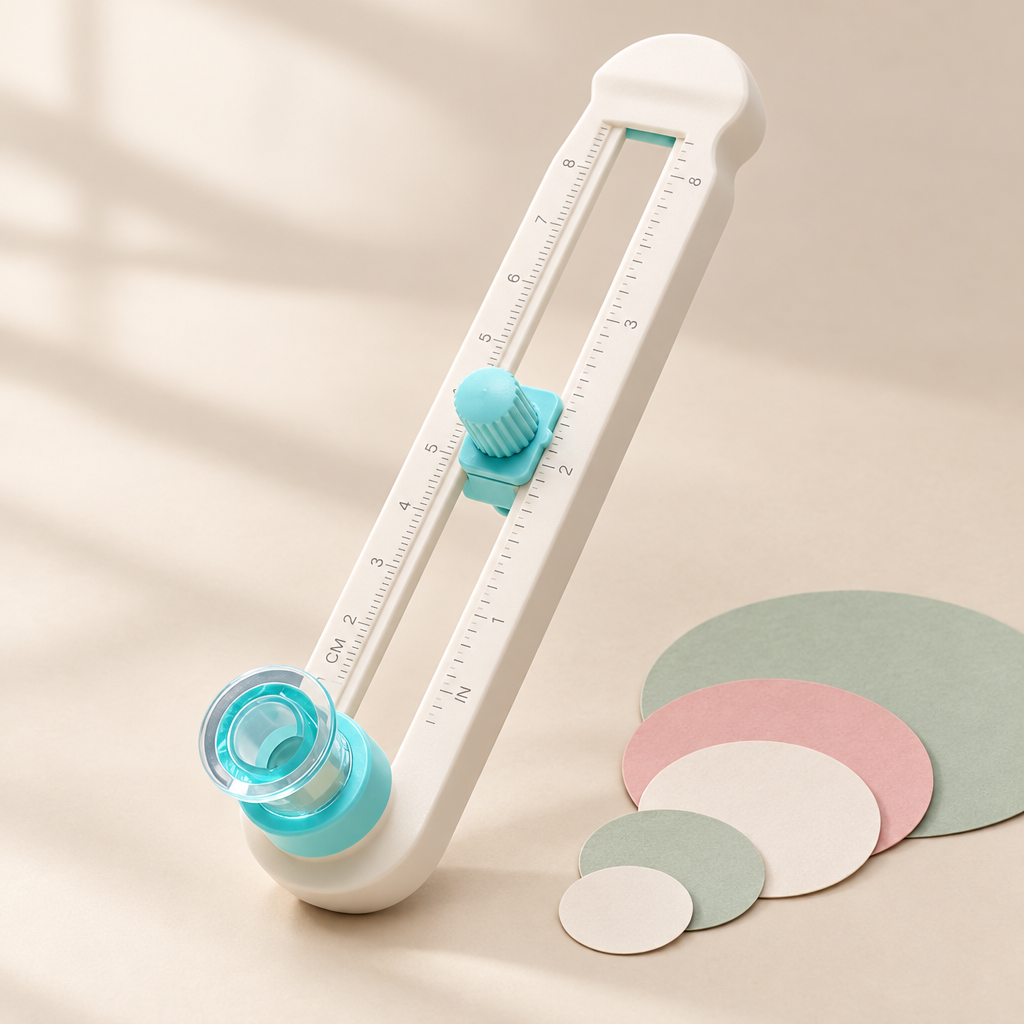Circle Paper Cutter - Cutter tool 3/4 angle with cut paper circles