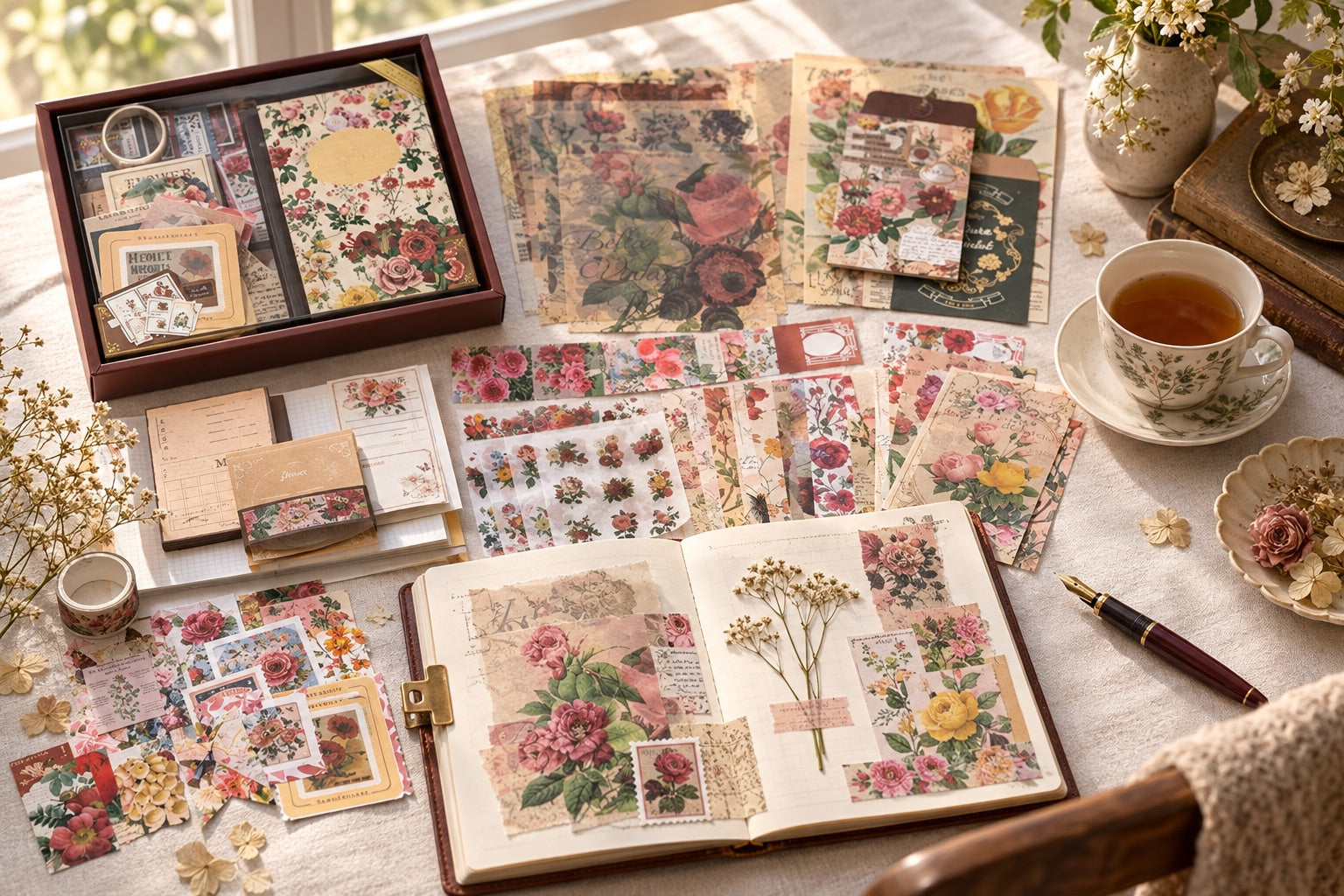 A real journaling session using a Household Press themed kit