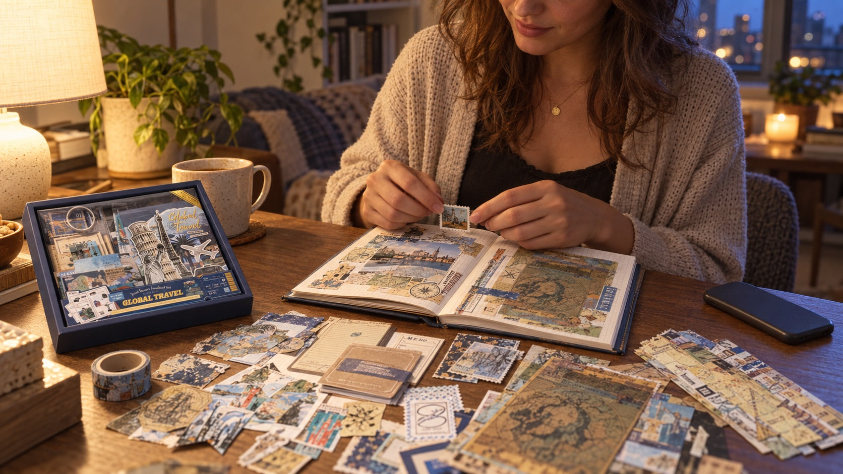 A real journaling session using a Household Press themed kit
