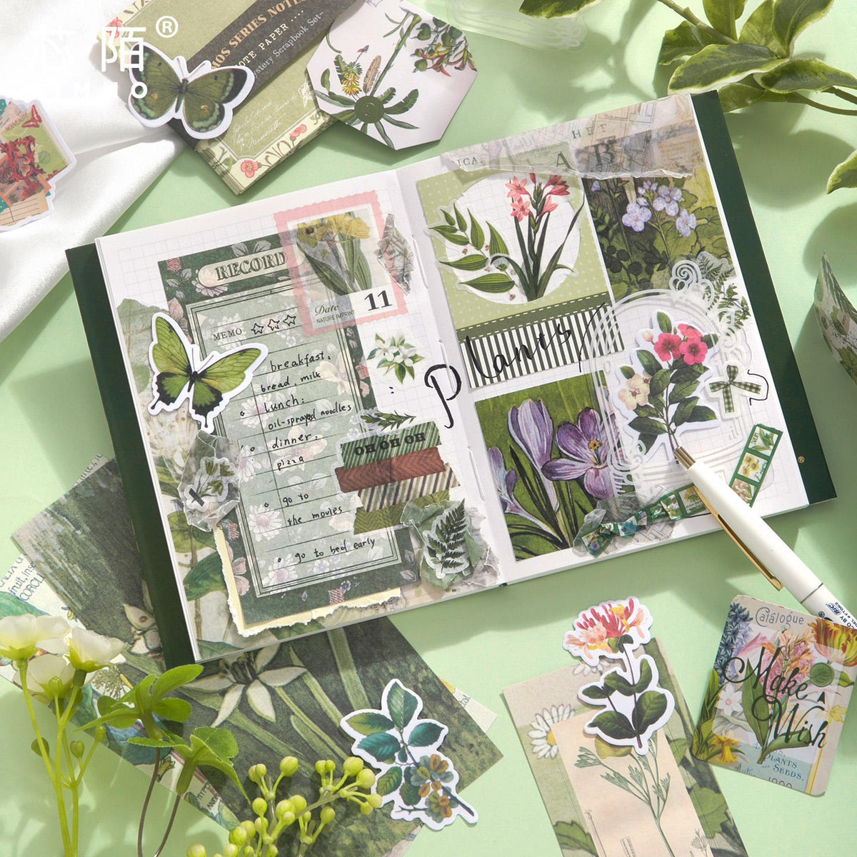 Botanical journal page created with the Plants Paradise set