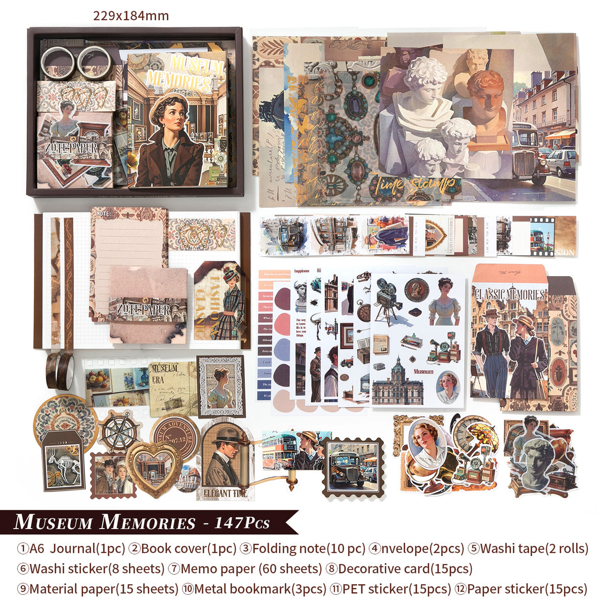 Coffeehouse & Museum 147-Piece Journaling Set — product view 8
