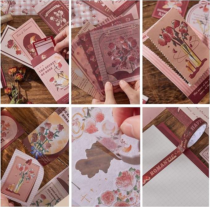 Roses & Coffee 123-Piece Journaling Set — product view 4