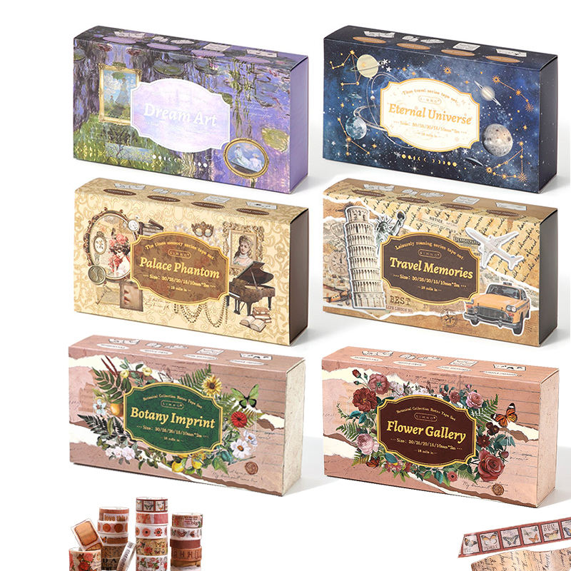 Vintage Worlds 18-Roll Washi Tape Set — product view 1