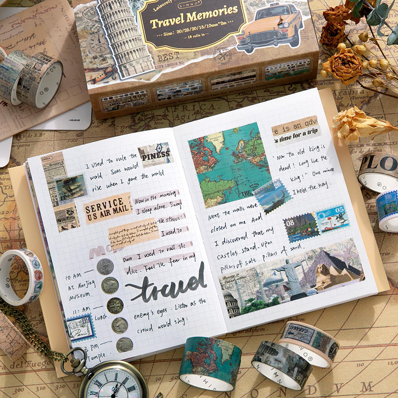 Vintage Worlds 18-Roll Washi Tape Set — product view 6