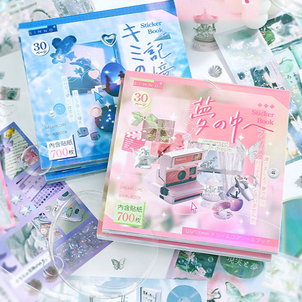 Pink and blue Dreamcore sticker books