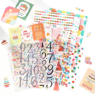 Sweet Party Glow colorful sticker and paper set
