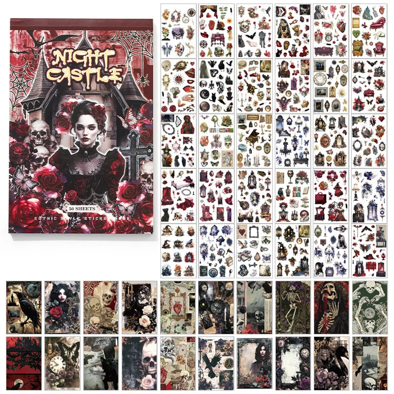 Midnight Castle Gothic 50-Sheet Sticker Book - product view 1