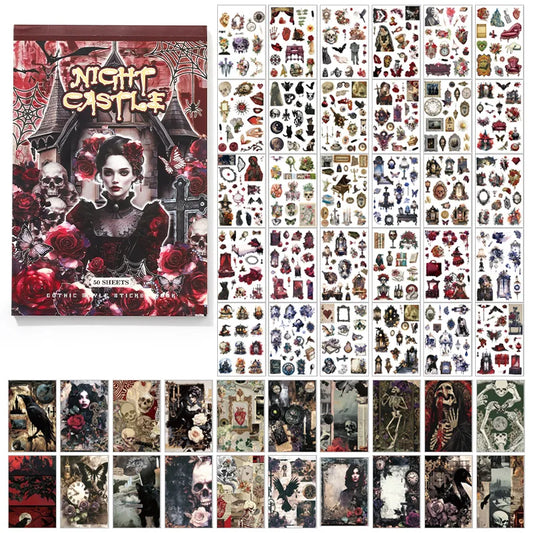 Midnight Castle Gothic 50-Sheet Sticker Book - product view 1