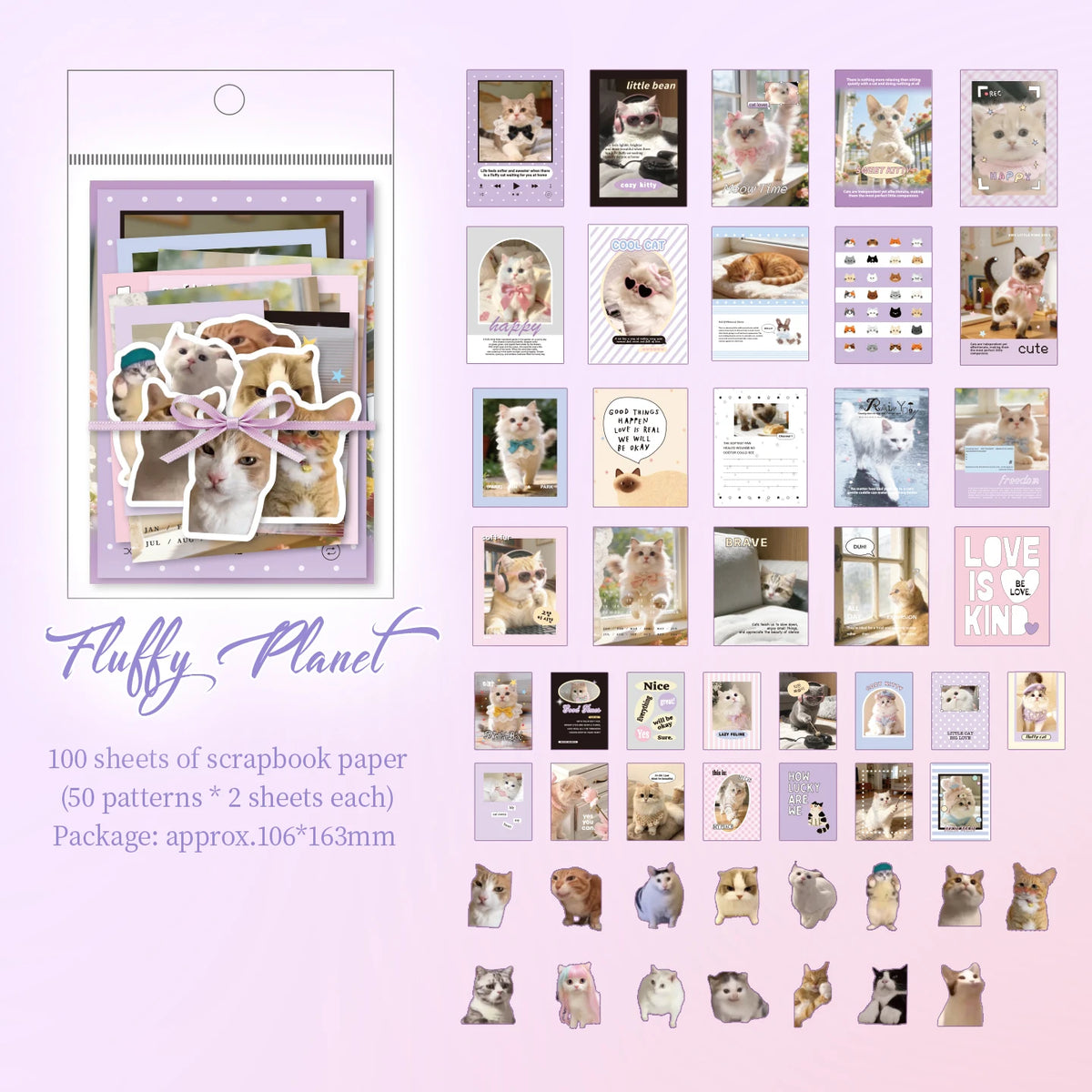 Pastel Daydream 100-Piece Scrapbooking Kit - product view 10