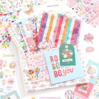 Flower Fun Collection pink ephemera set