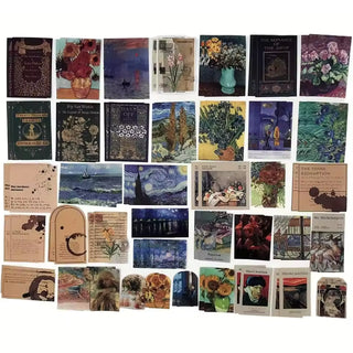 Close-up of Van Gogh painting-inspired paper pieces