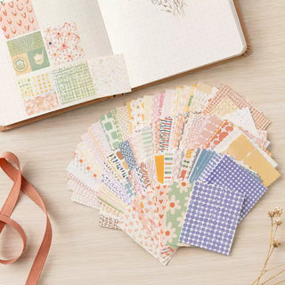 Floral Grid Dot Ephemera Kit - paper stack detail
