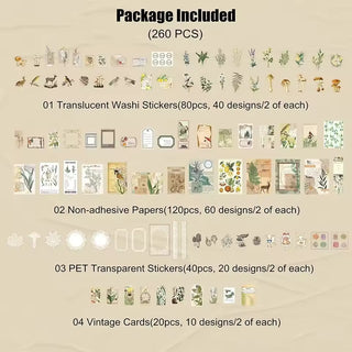 Washi stickers and translucent elements detail