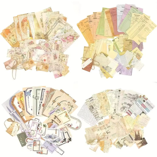 Vintage archive-safe scrapbook paper 4-pack