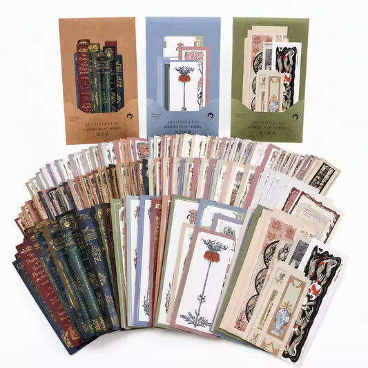 Retro library spine sticker pack