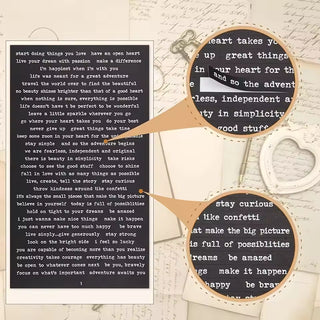 Vintage quote sticker sheets close-up