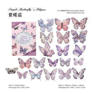 Butterfly Cabinet 20-Piece Vintage Sticker Pack
