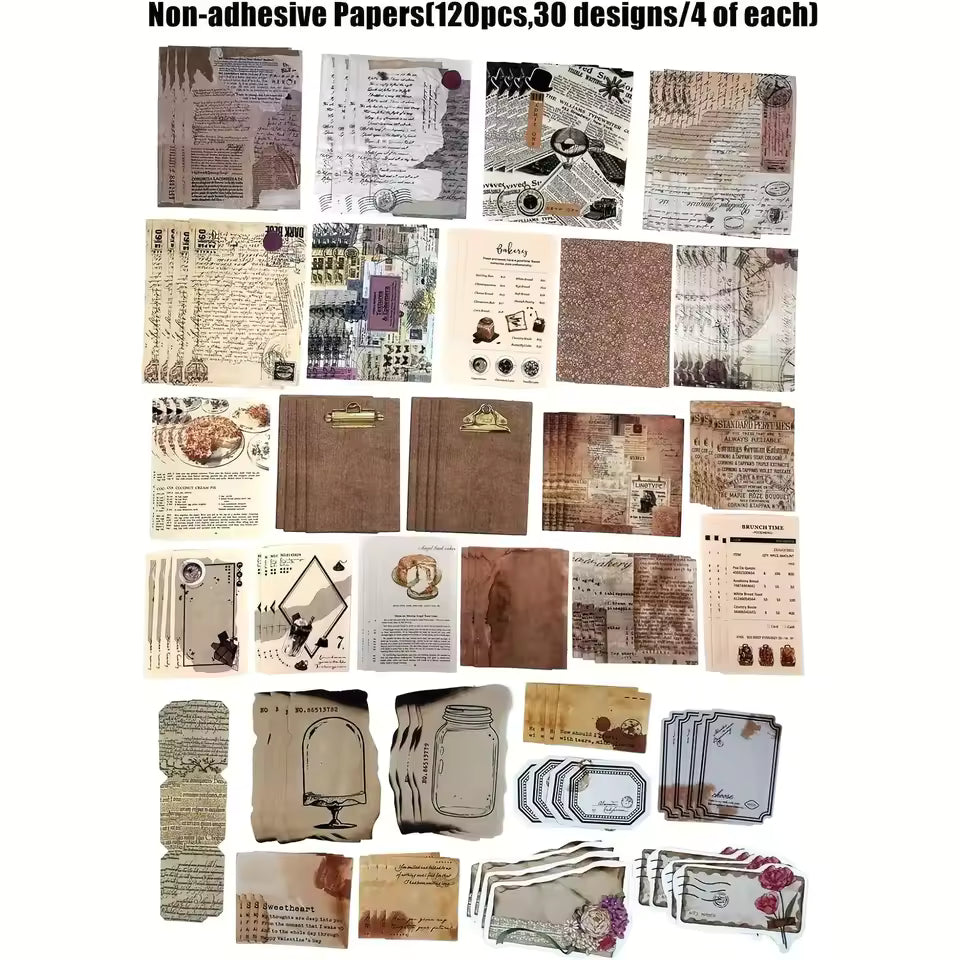 Coffee and bread ephemera kit PET stickers