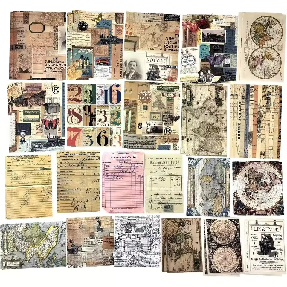 Classic celebrity ephemera styled in a journal spread