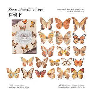 Butterfly Cabinet 20-Piece Vintage Sticker Pack