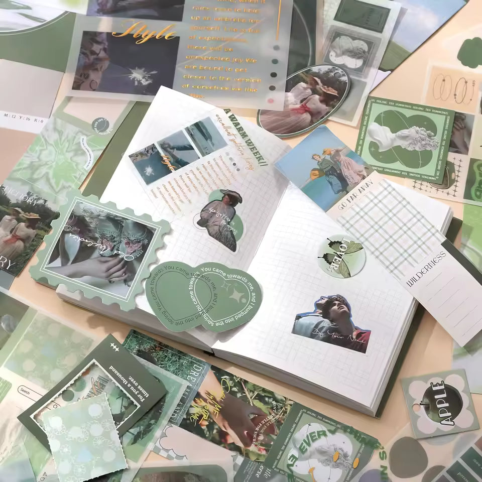 Green aesthetic kit packaging