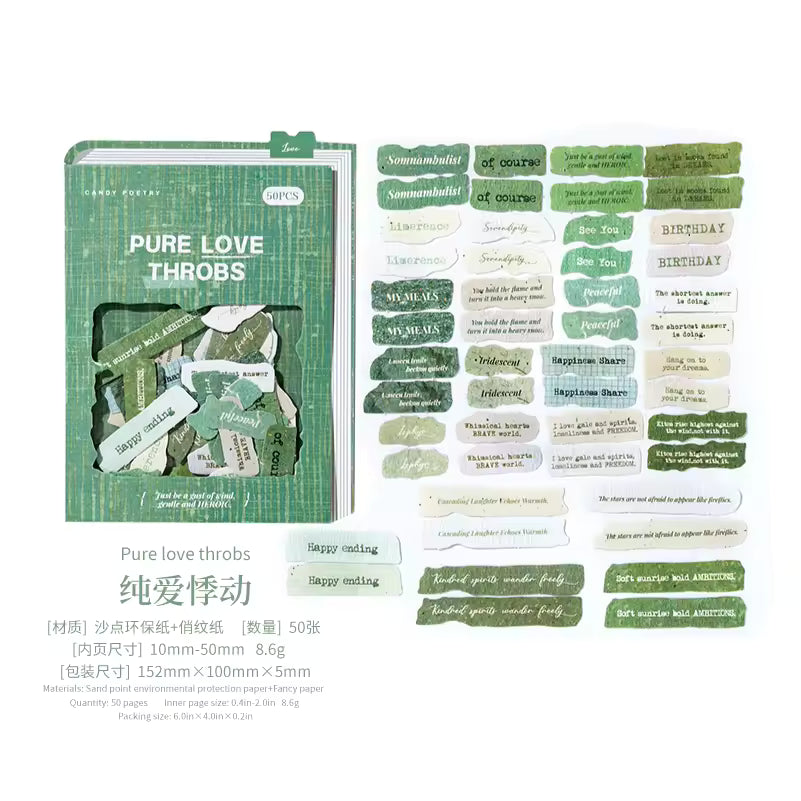 Found Words 50-Piece Vintage Letter Sticker Pack