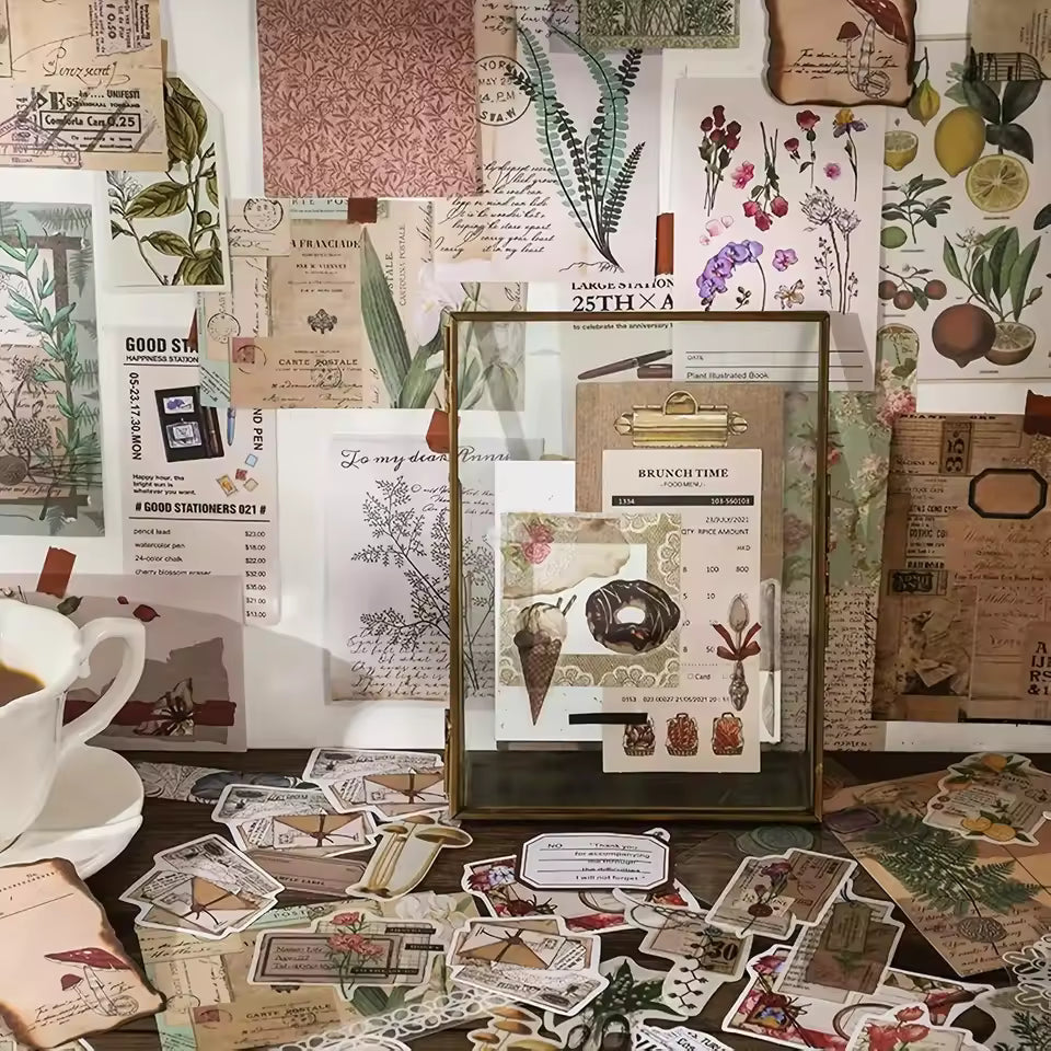 Coffee and bread ephemera kit antique frame designs