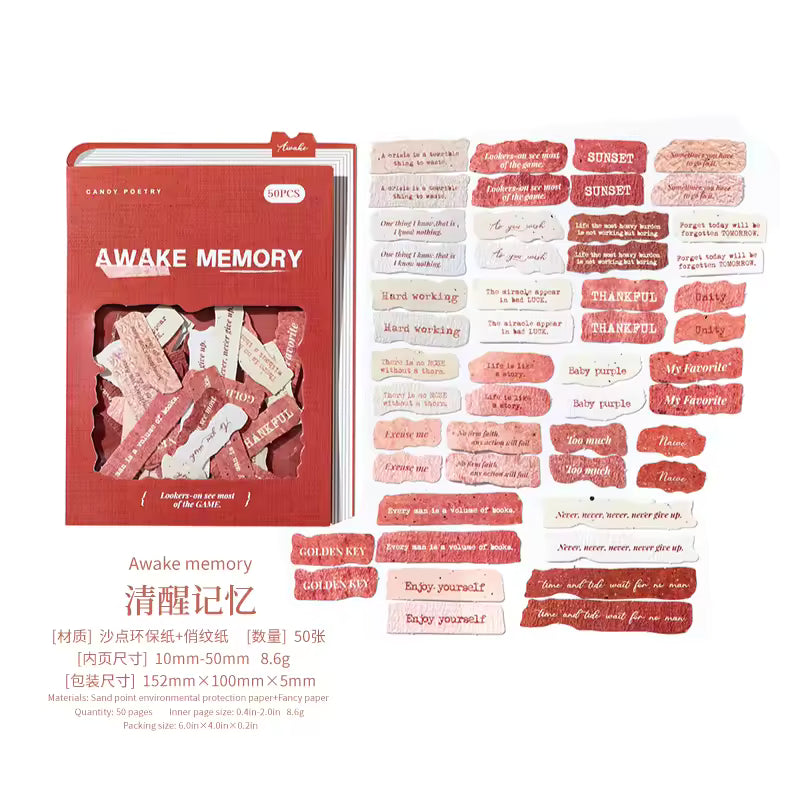 Found Words 50-Piece Vintage Letter Sticker Pack