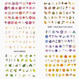 Full set of dried flower sticker sheets