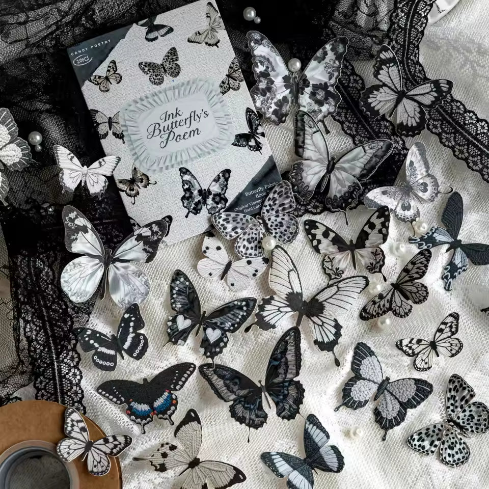 Butterfly Cabinet 20-Piece Vintage Sticker Pack