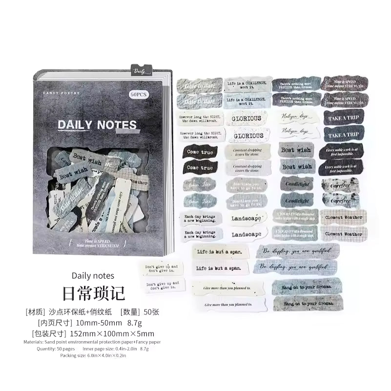 Found Words 50-Piece Vintage Letter Sticker Pack