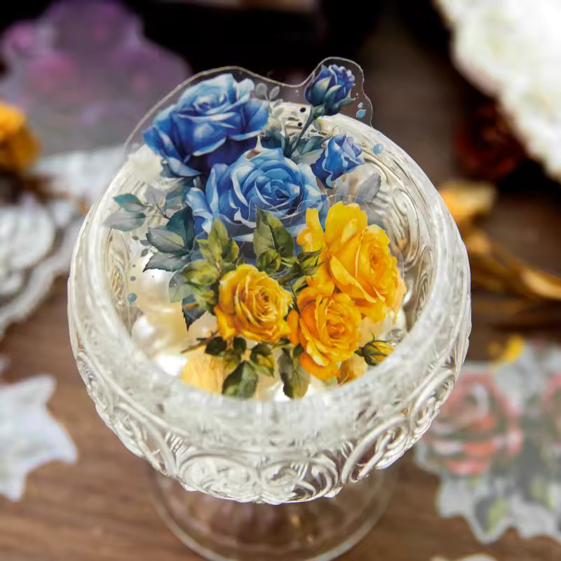 Roses in Bloom 30-Piece Vintage Sticker Pack