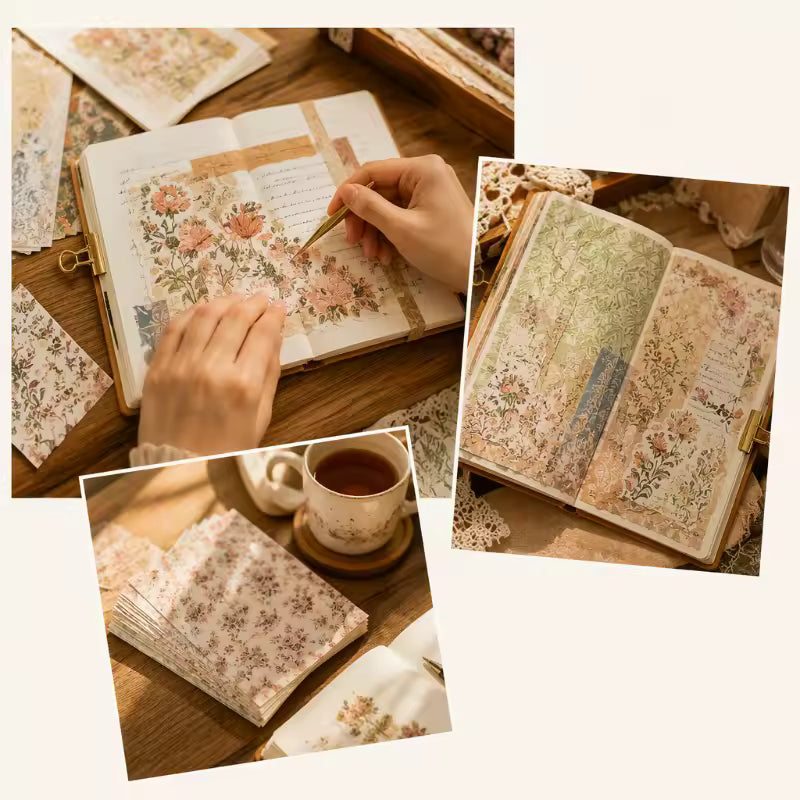 Floral background paper used in a journal