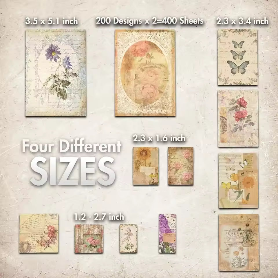 400-sheet vintage paper kit detail