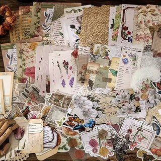 Floral and butterfly ephemera kit full contents