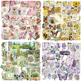 Vintage Aesthetic Ephemera Kit - full 400-piece set overview