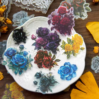 Roses in Bloom 30-Piece Vintage Sticker Pack