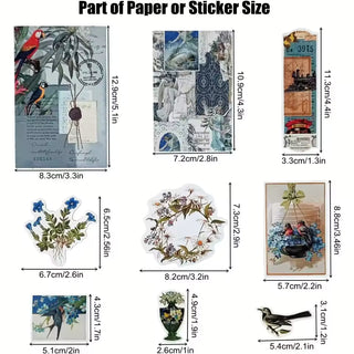 Botanical and nature ephemera kit flower and bird papers