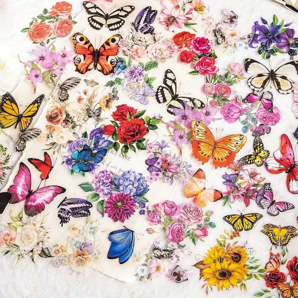 Butterfly & Floral Sticker Kit - sticker detail close-up