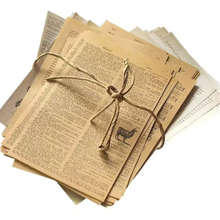 Kraft paper ephemera kit full layout, 114 pieces