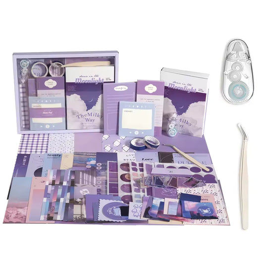 Lavender aesthetic junk journal kit full layout