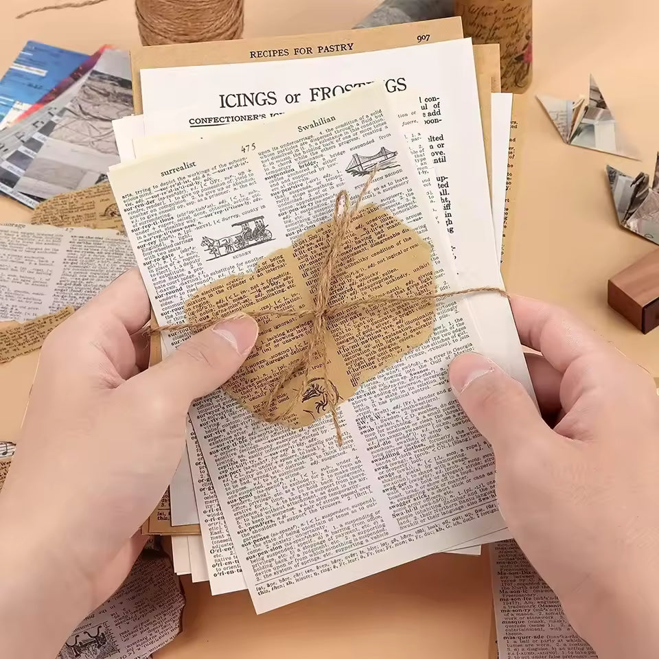 Kraft paper set styled in a journal spread